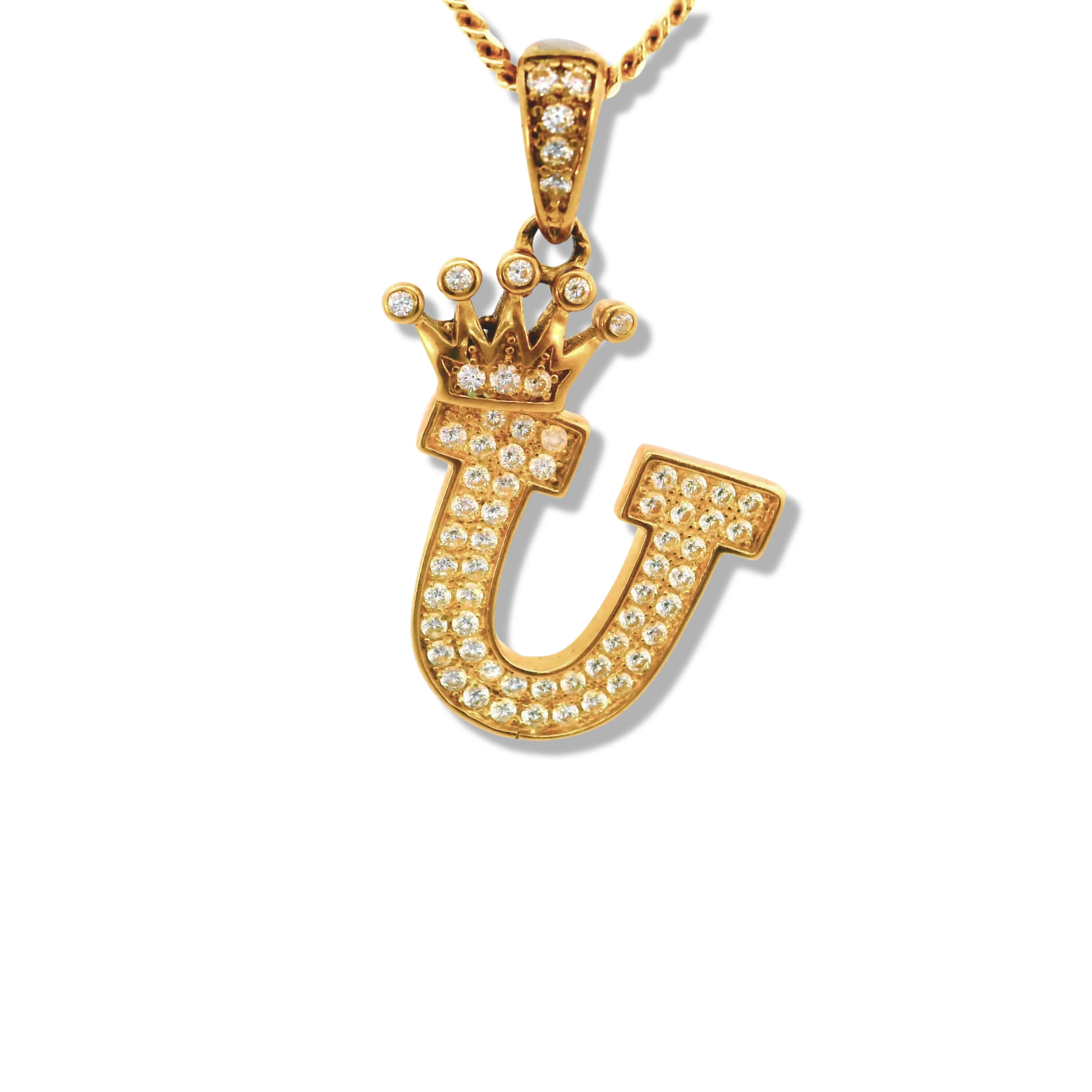 10K Yellow Gold Letter "U" Pendant
