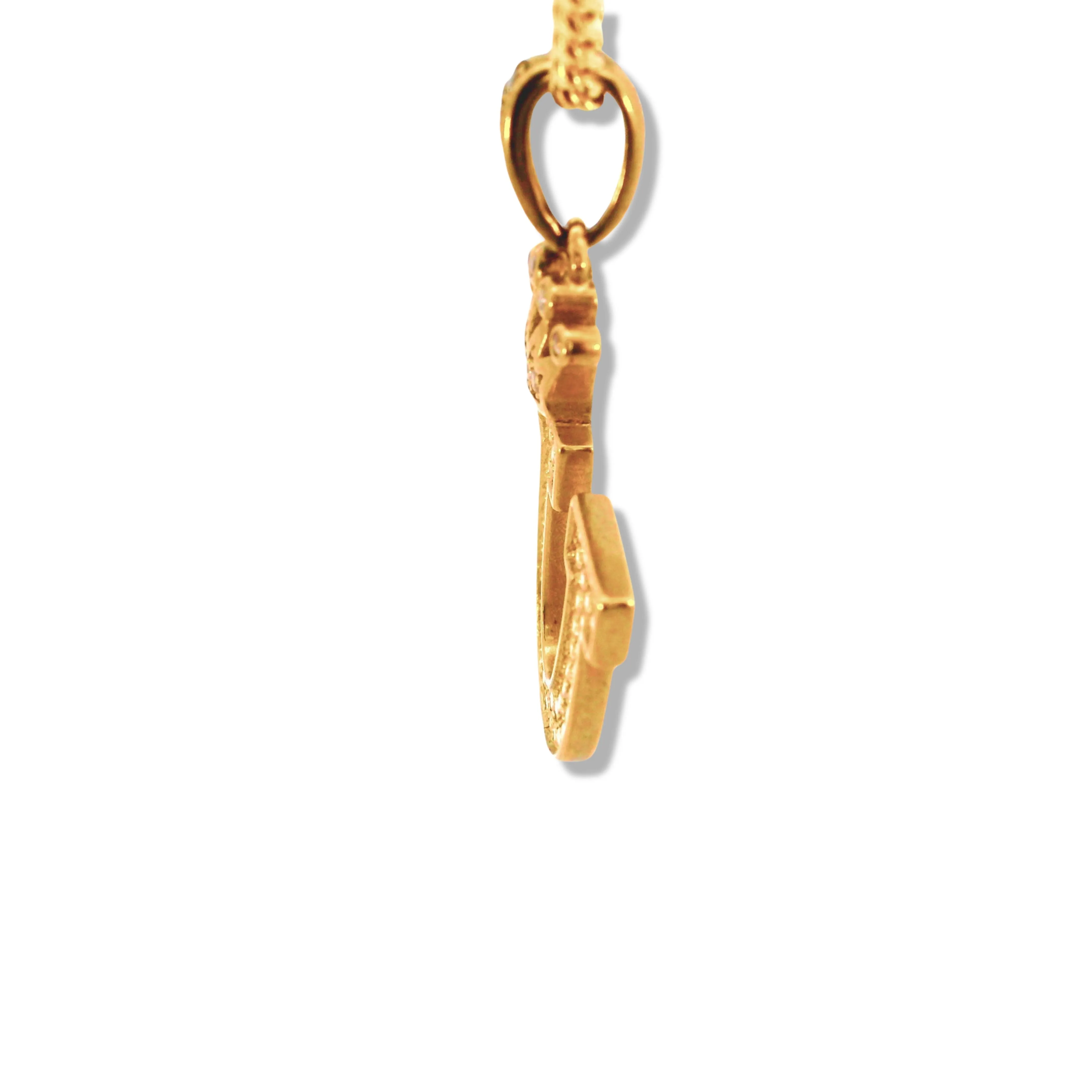 10K Yellow Gold Letter "U" Pendant