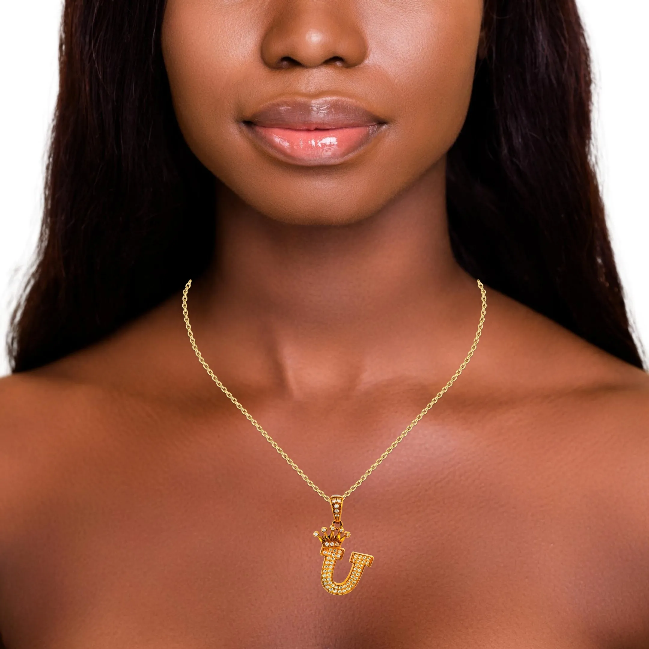 10K Yellow Gold Letter "U" Pendant