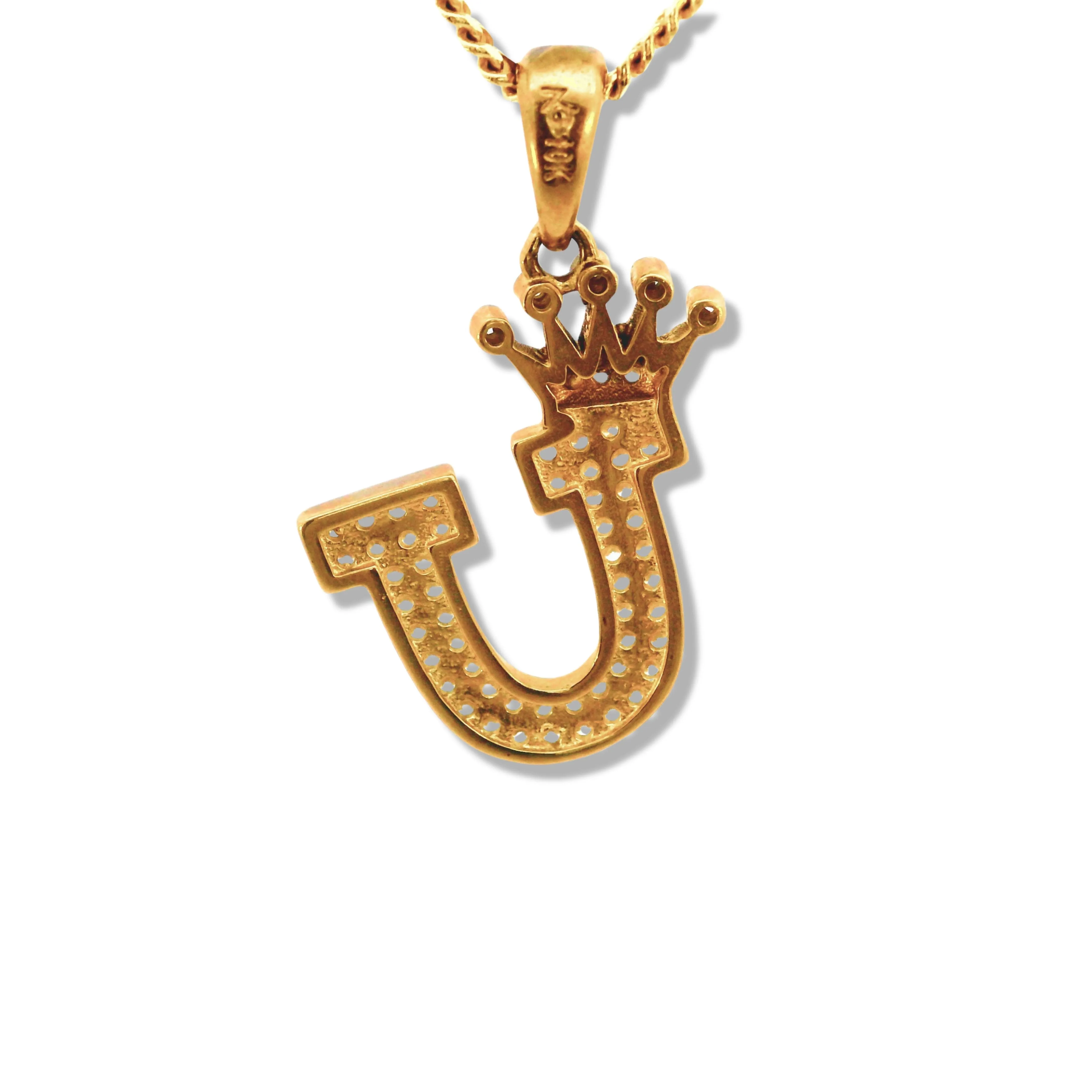 10K Yellow Gold Letter "U" Pendant