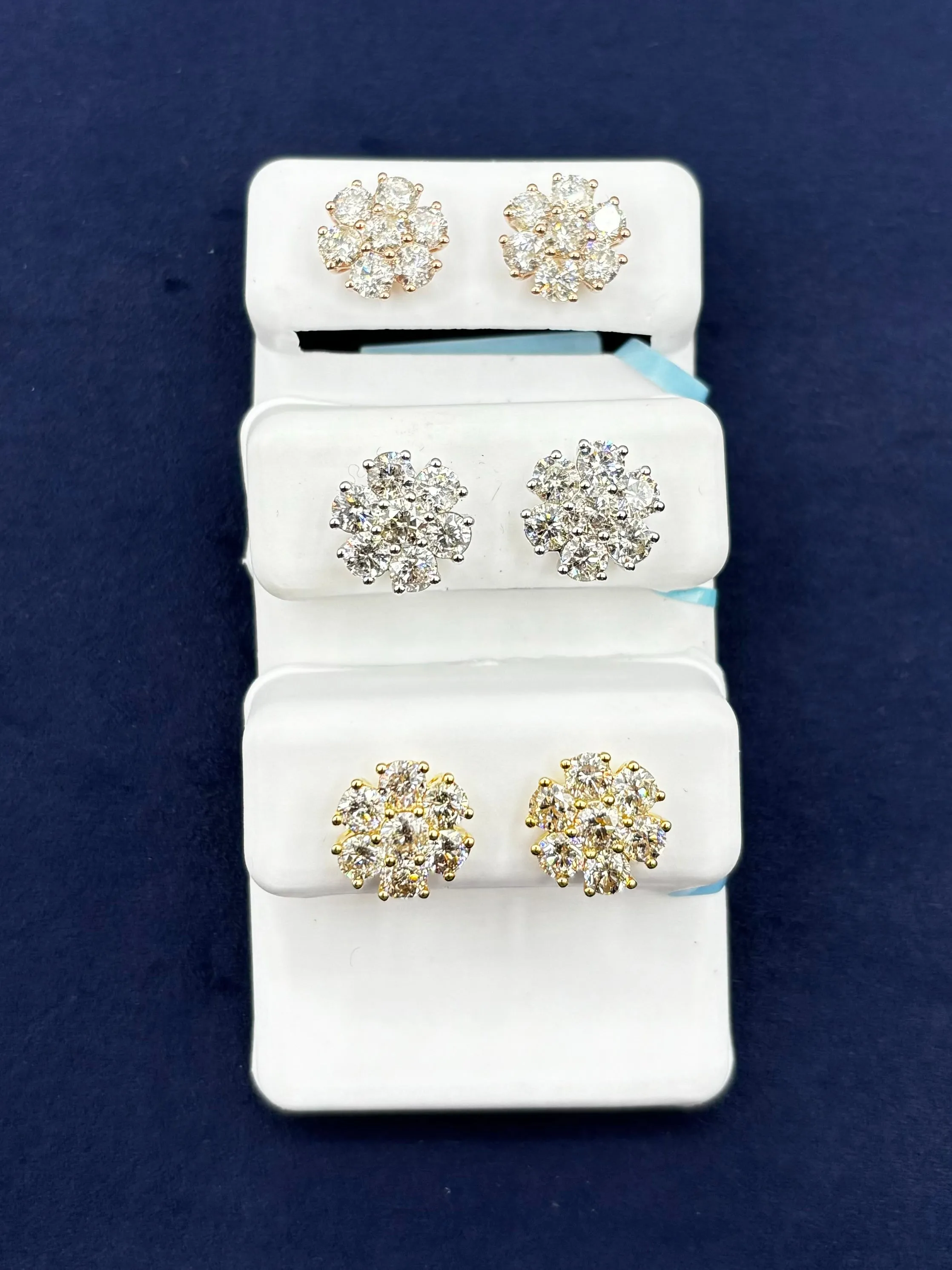 14K Jumbo Flowers Diamond Earrings
