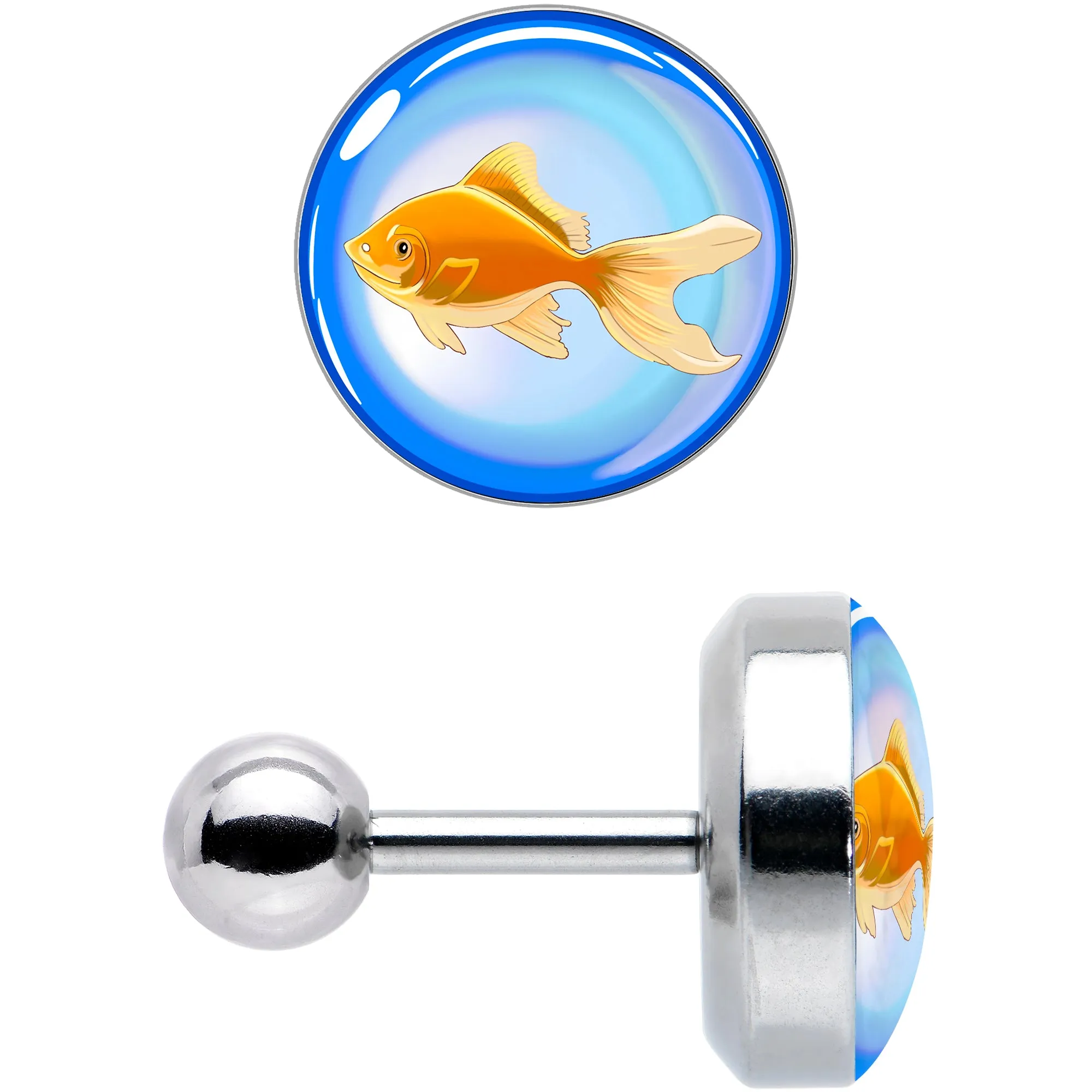 16 Gauge 1/4 Gold Fish Cartilage Tragus Earring