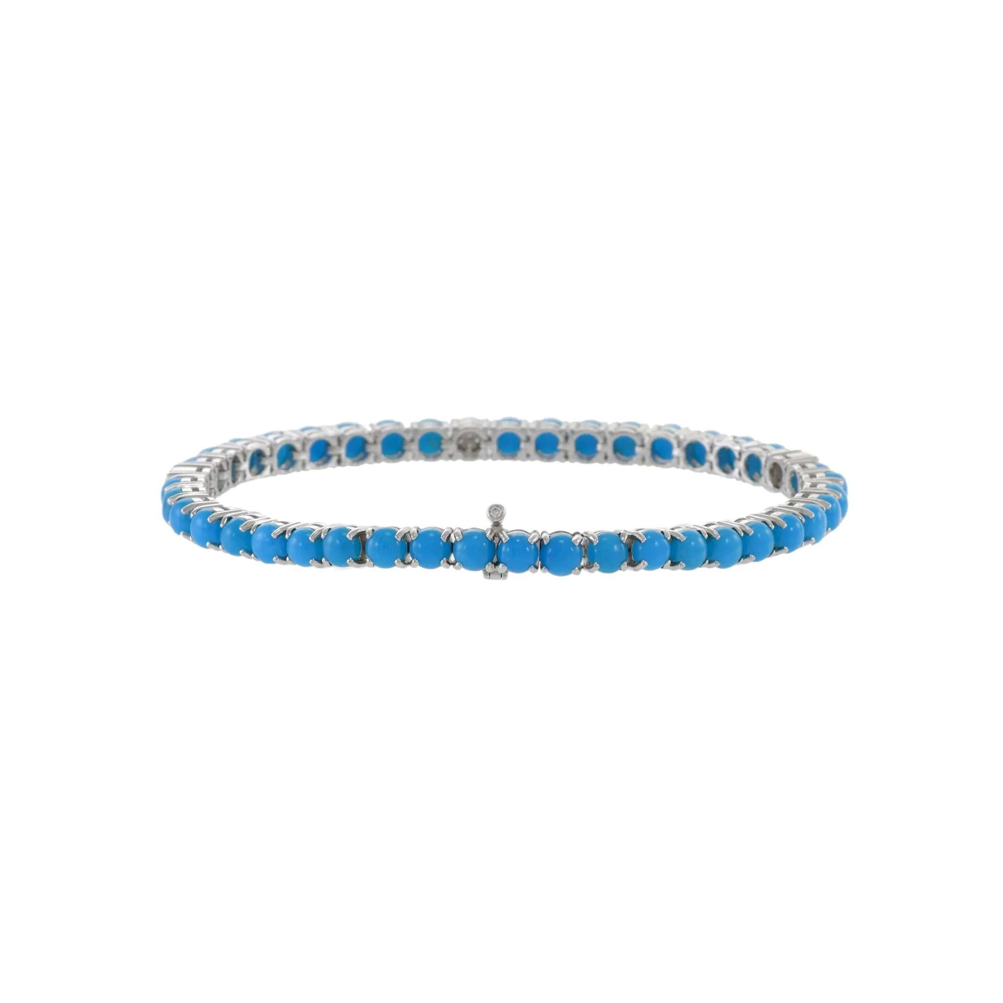 18KT White Gold Turquoise And Diamond Bracelet