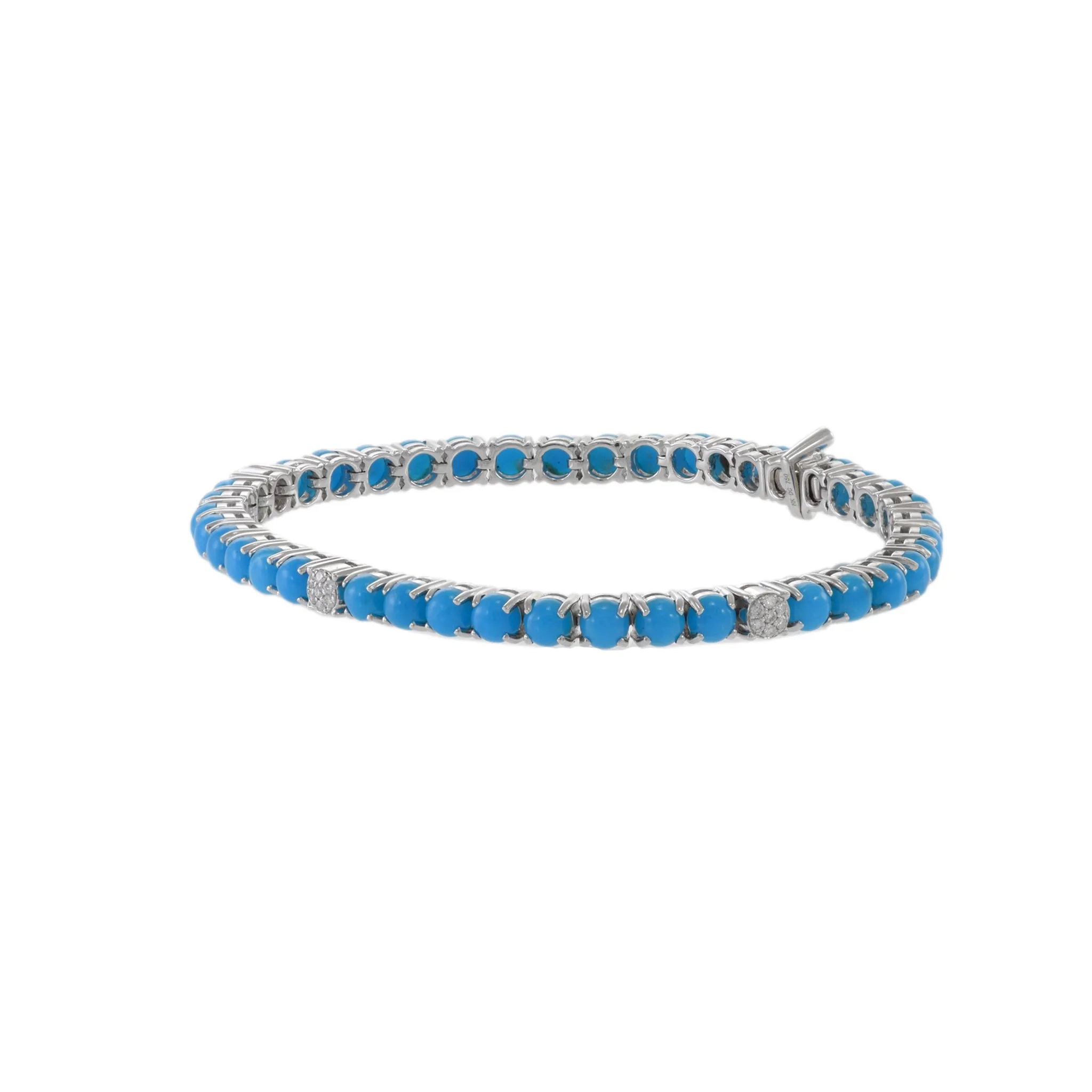 18KT White Gold Turquoise And Diamond Bracelet