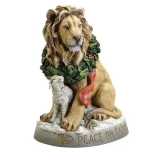 19.25" Lion & Lamb Statuary Verse Peace on Earth