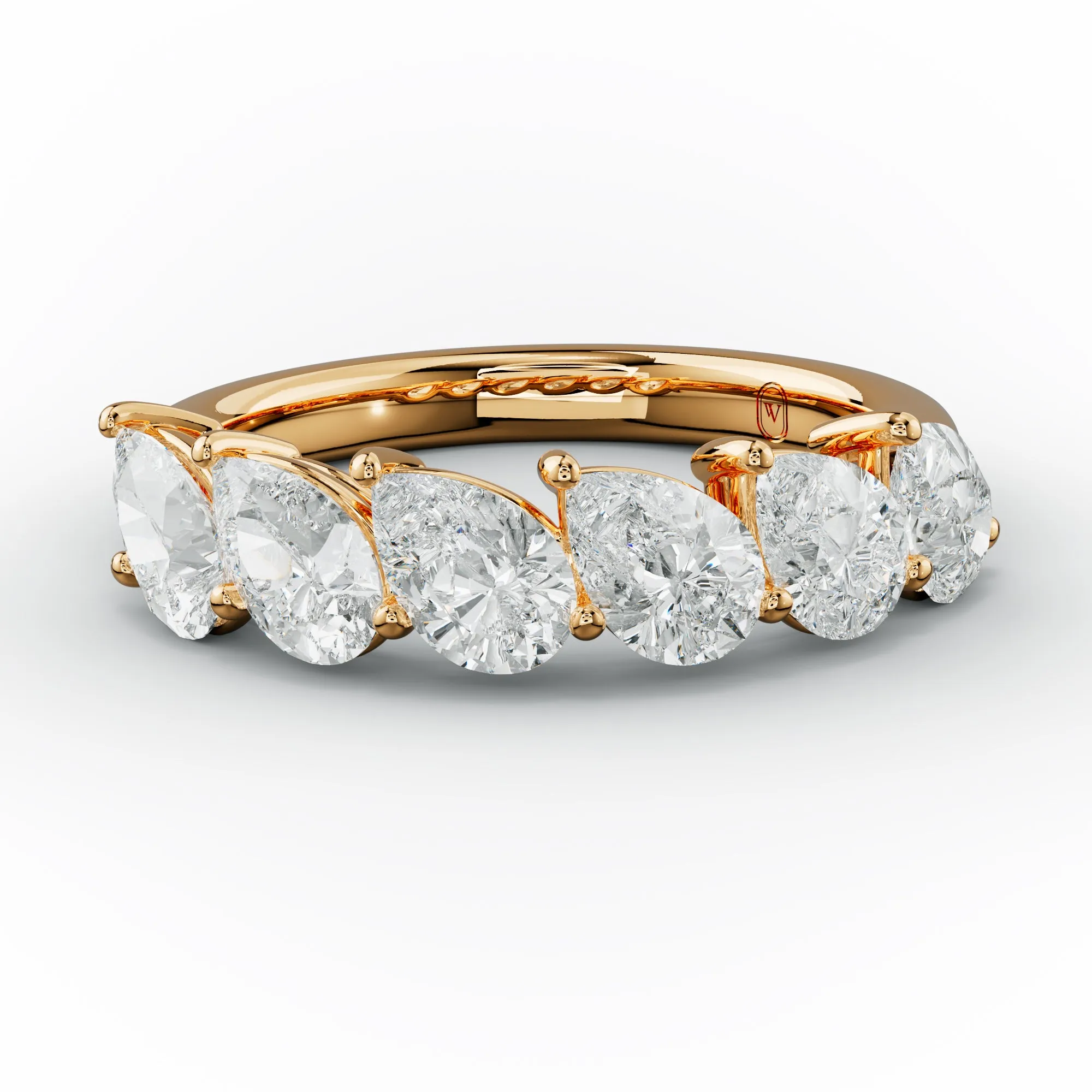 2.0 Carat Slanted Pear Diamond Anniversary Band