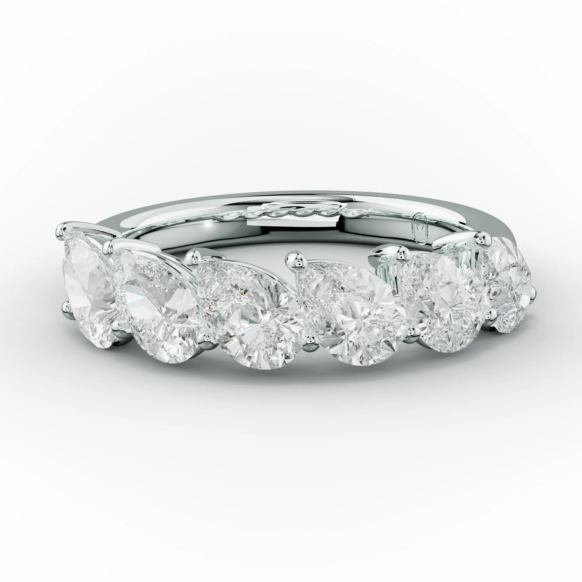 2.0 Carat Slanted Pear Diamond Anniversary Band