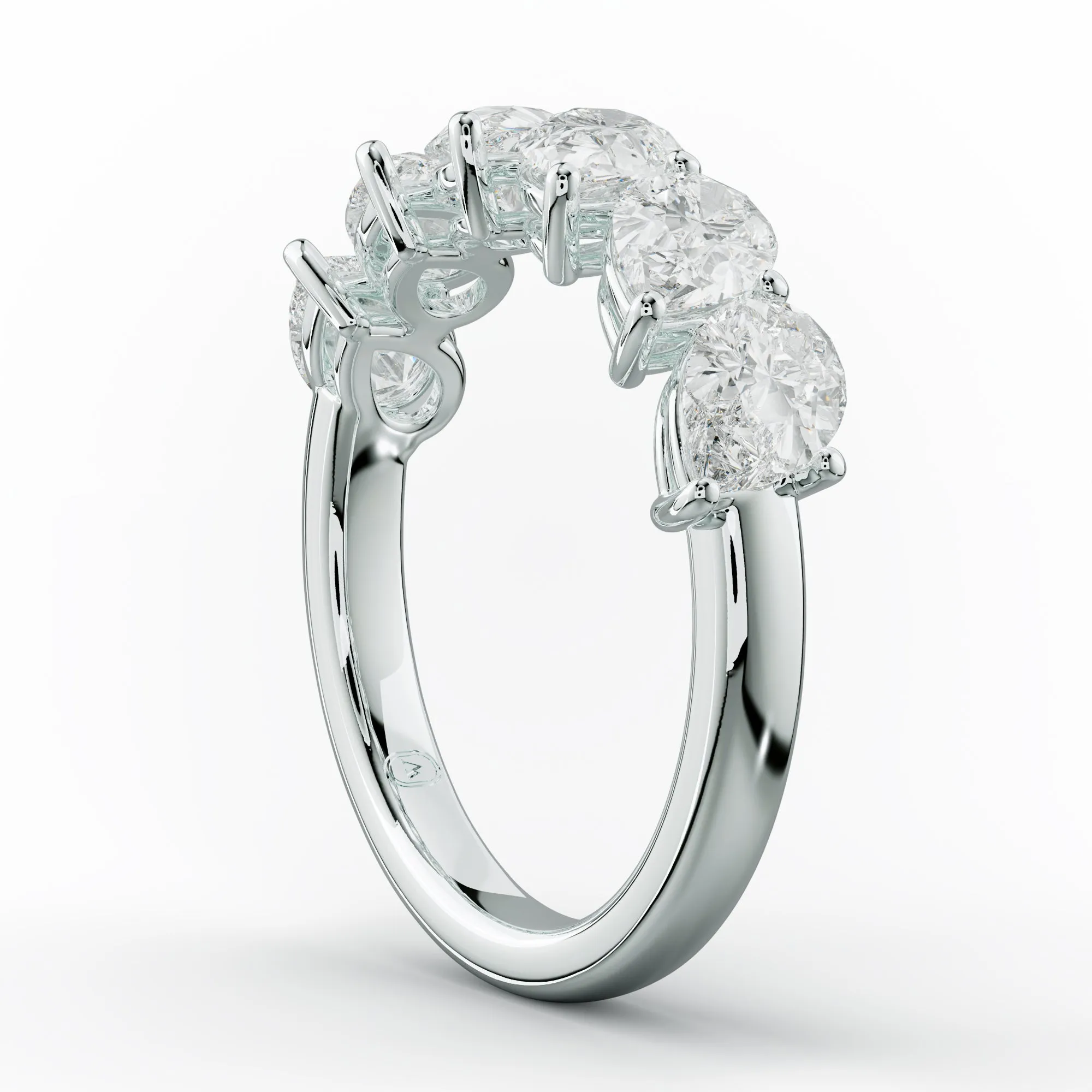 2.0 Carat Slanted Pear Diamond Anniversary Band