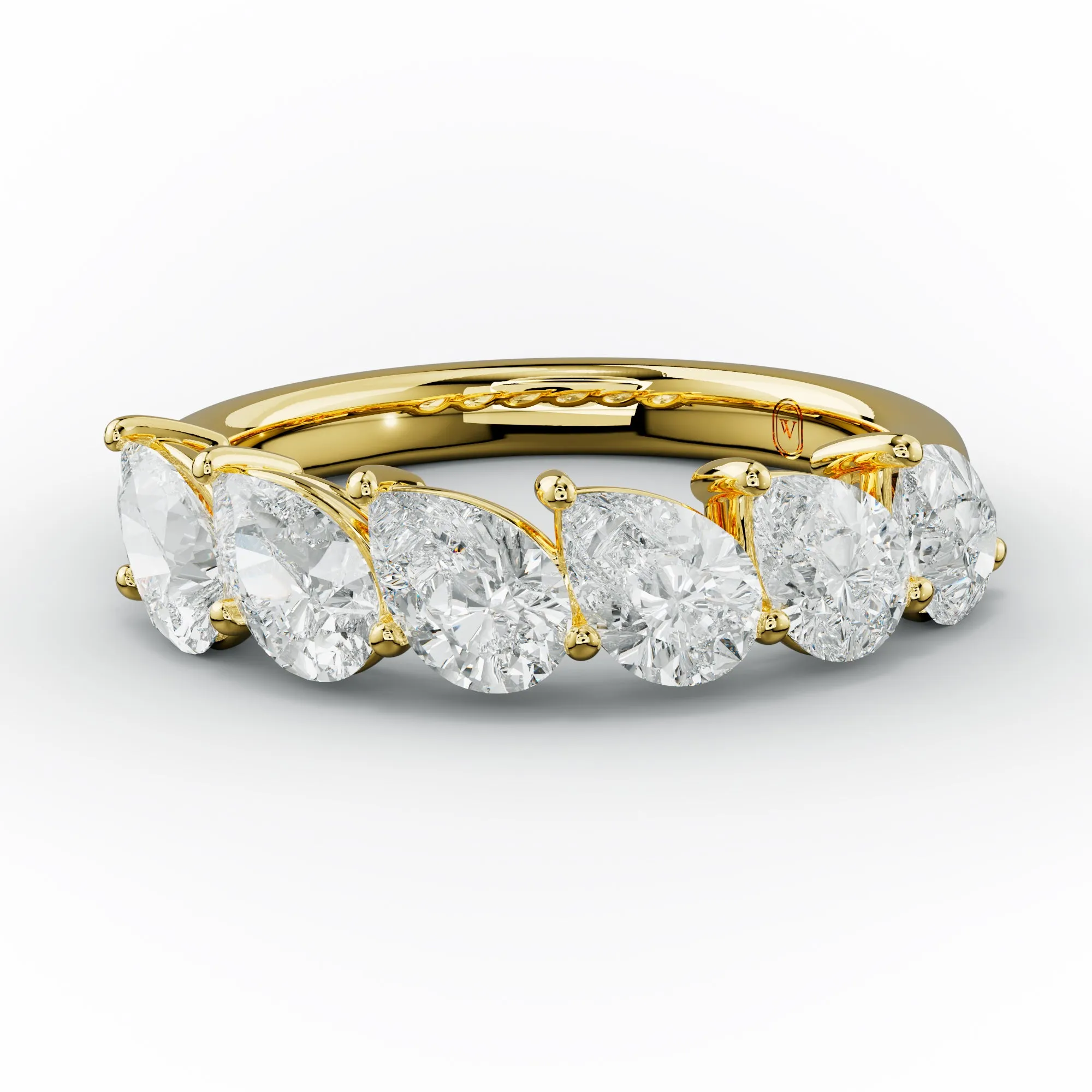 2.0 Carat Slanted Pear Diamond Anniversary Band