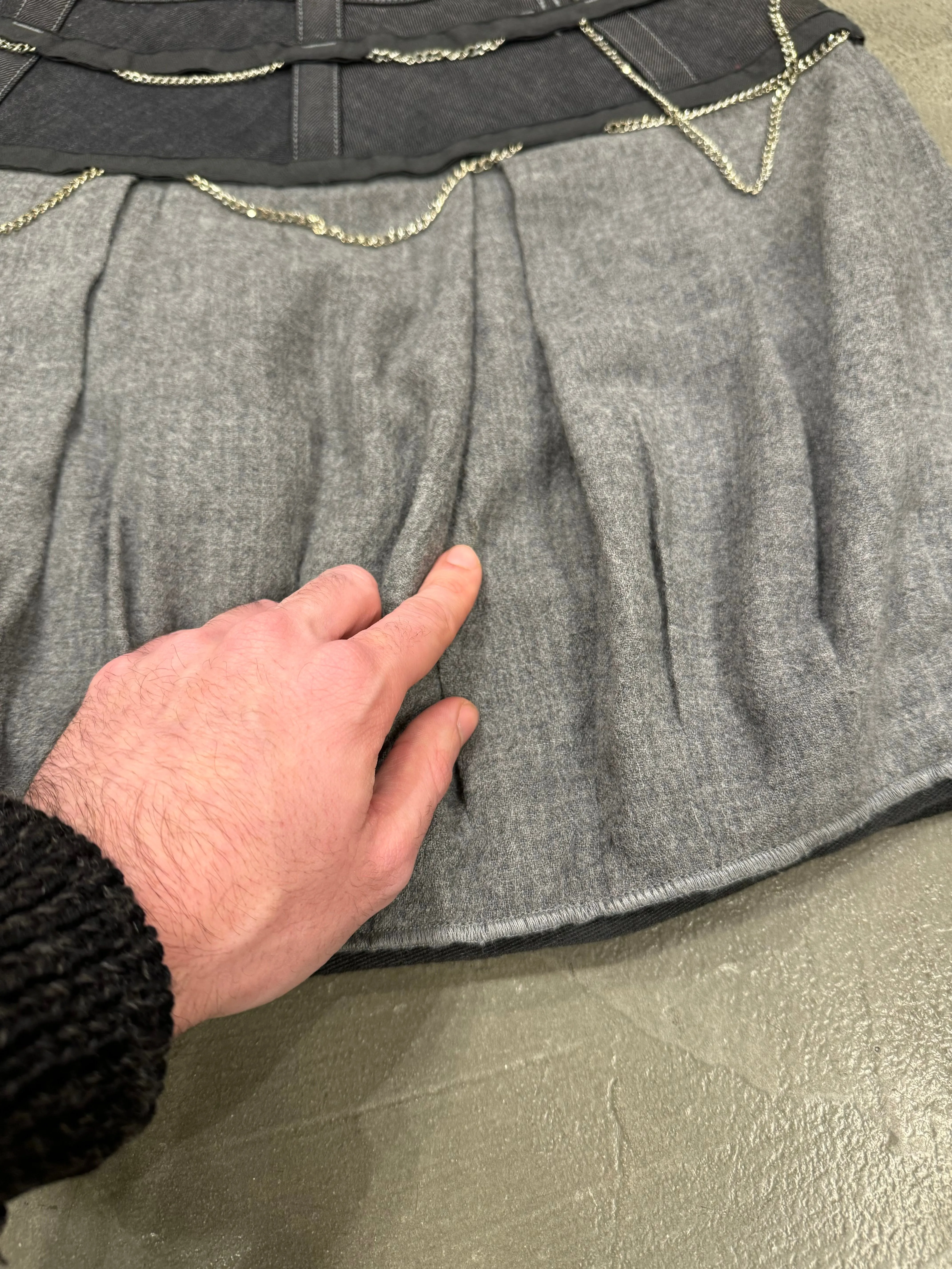 2000s Marithe Francois Girbaud chainlink hybrid skirt