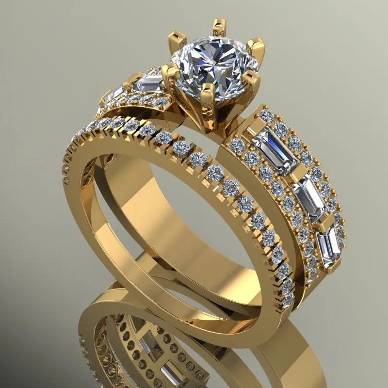 2.21ct Diamond Gold Bridal Set  - 03US87