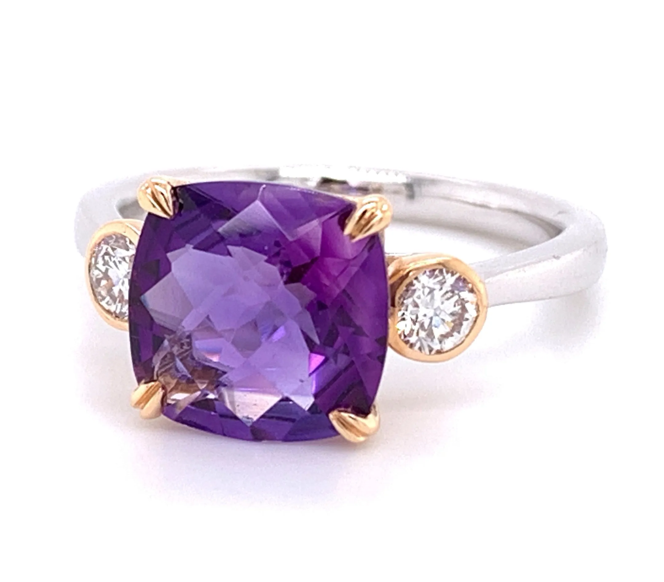 2.68carat ﻿﻿﻿Amethyst And Diamond Ring