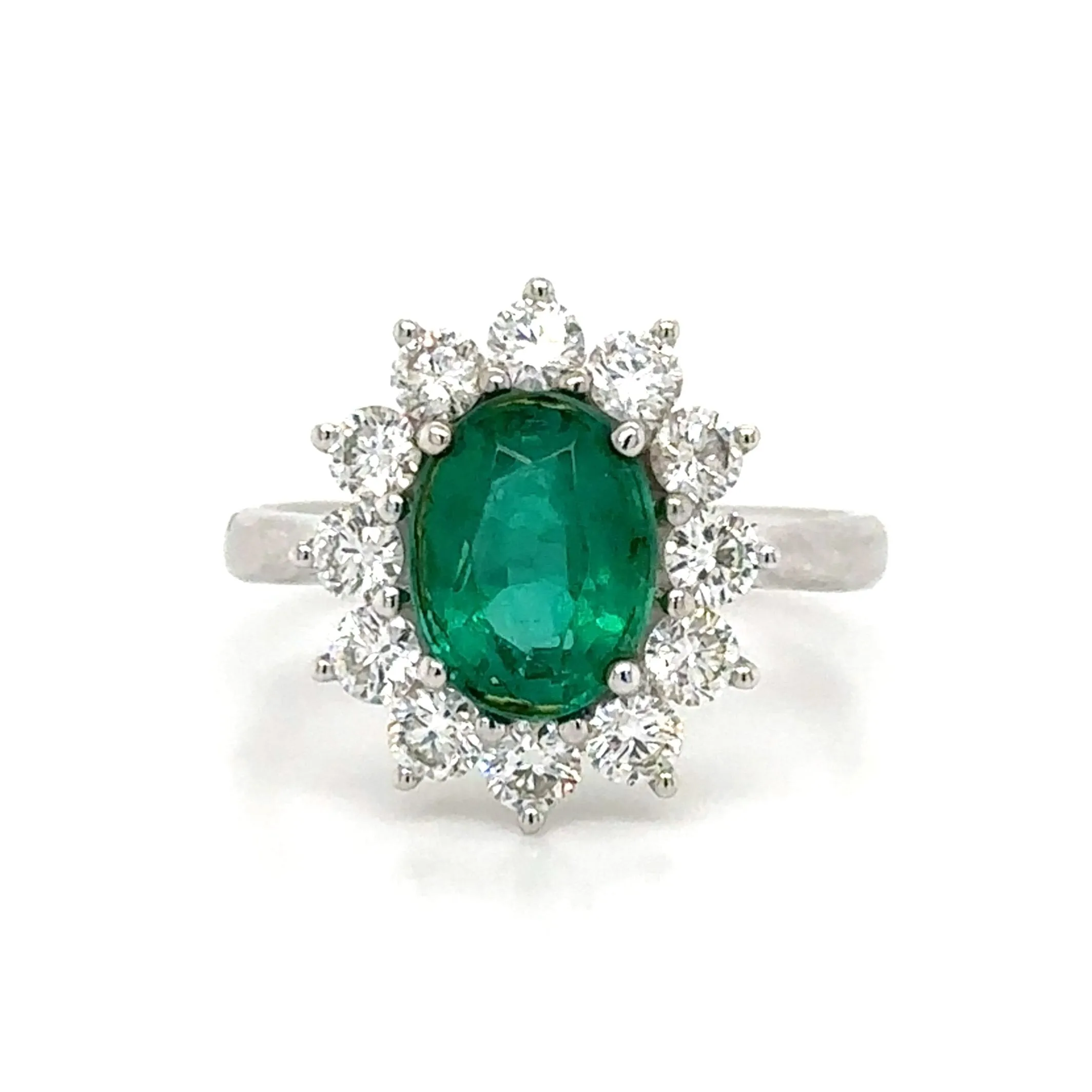 2.71carat Green Emerald Ring and Diamond Ring