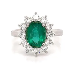 2.71carat Green Emerald Ring and Diamond Ring