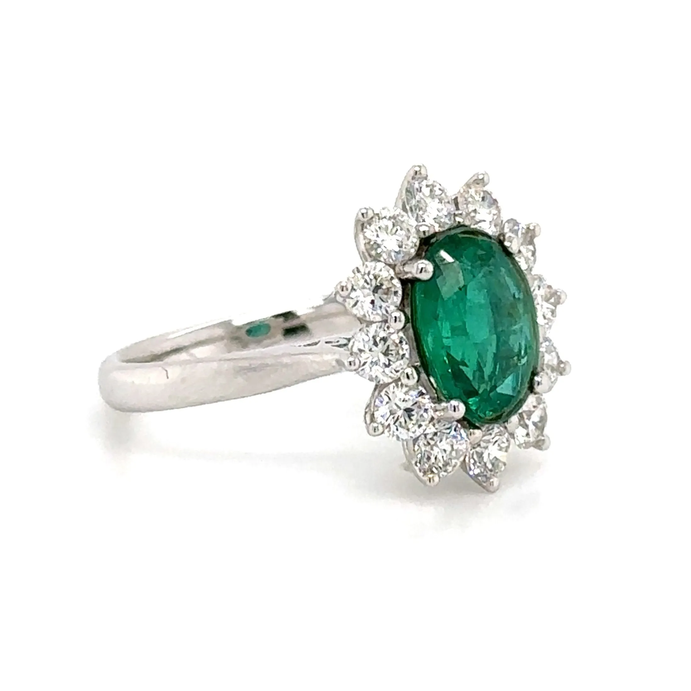 2.71carat Green Emerald Ring and Diamond Ring
