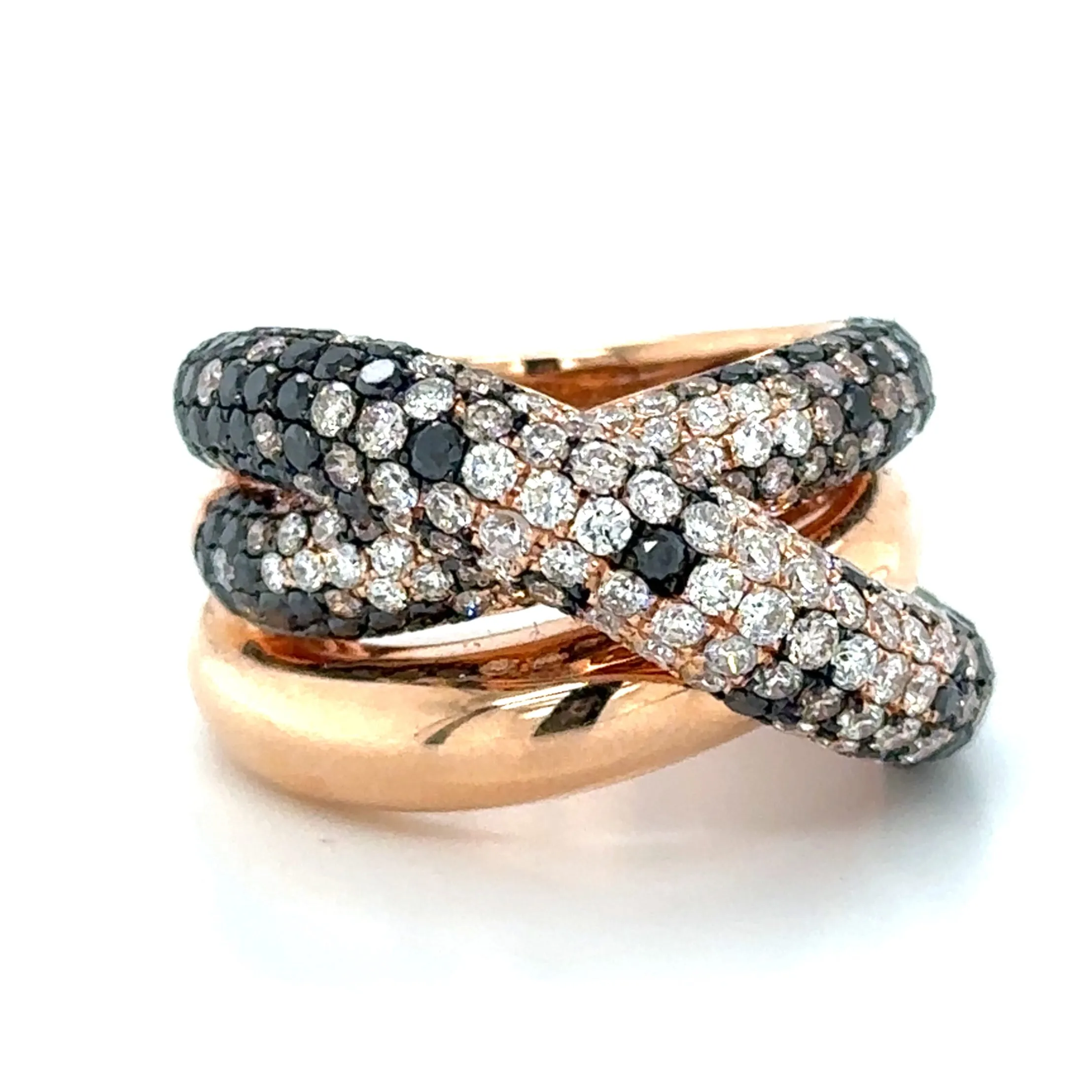 2.72ct tw Champagne and Black Diamond Fancy Color Cocktail Ring