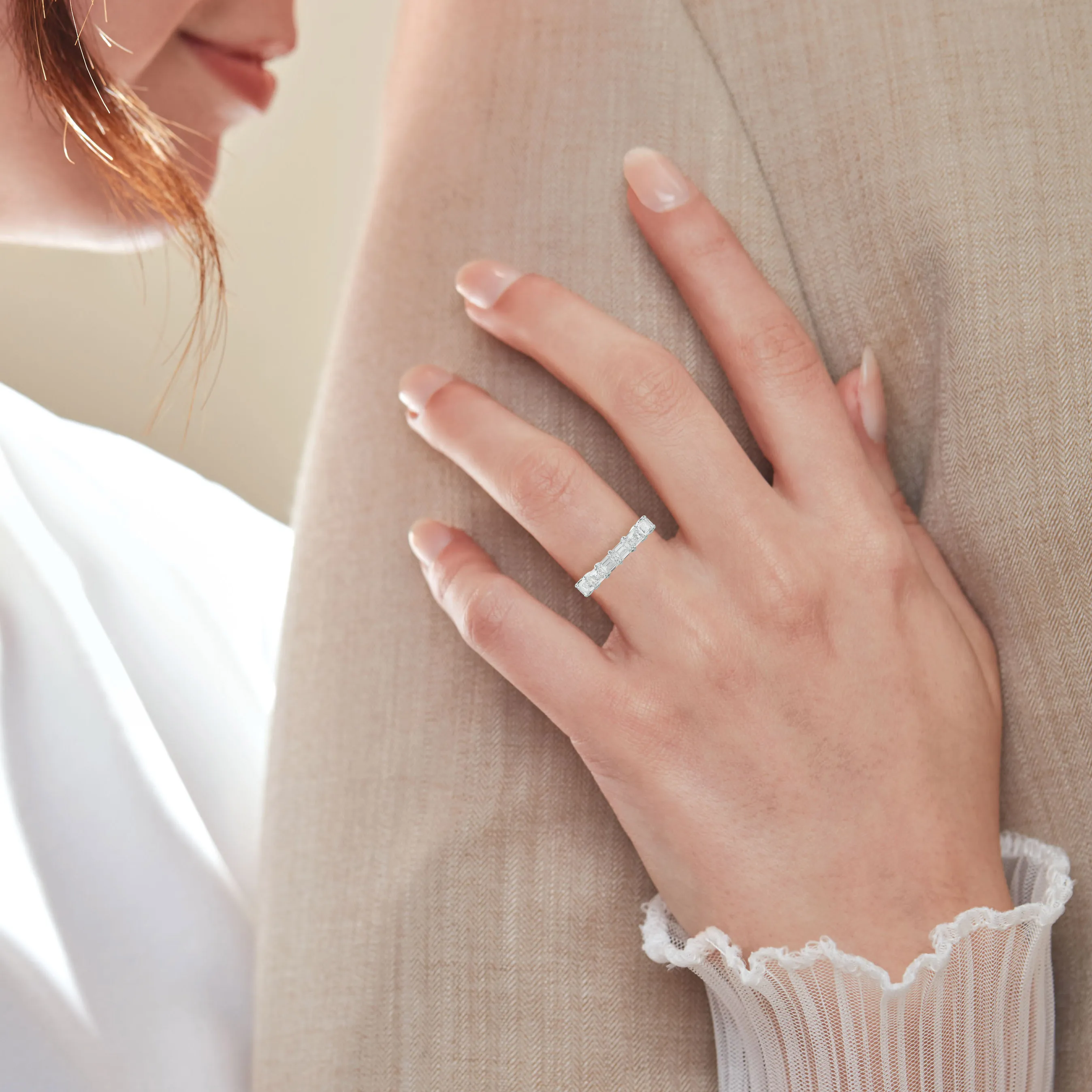 3 Carat East West Emerald Cut Diamond Anniversary Band