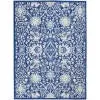 4’ x 6’ Navy and Ivory Intricate Floral Area Rug