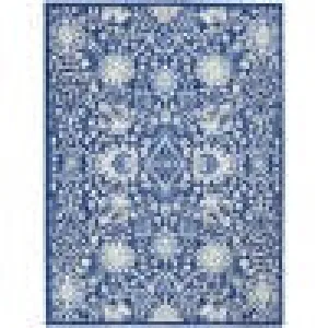 4’ x 6’ Navy and Ivory Intricate Floral Area Rug