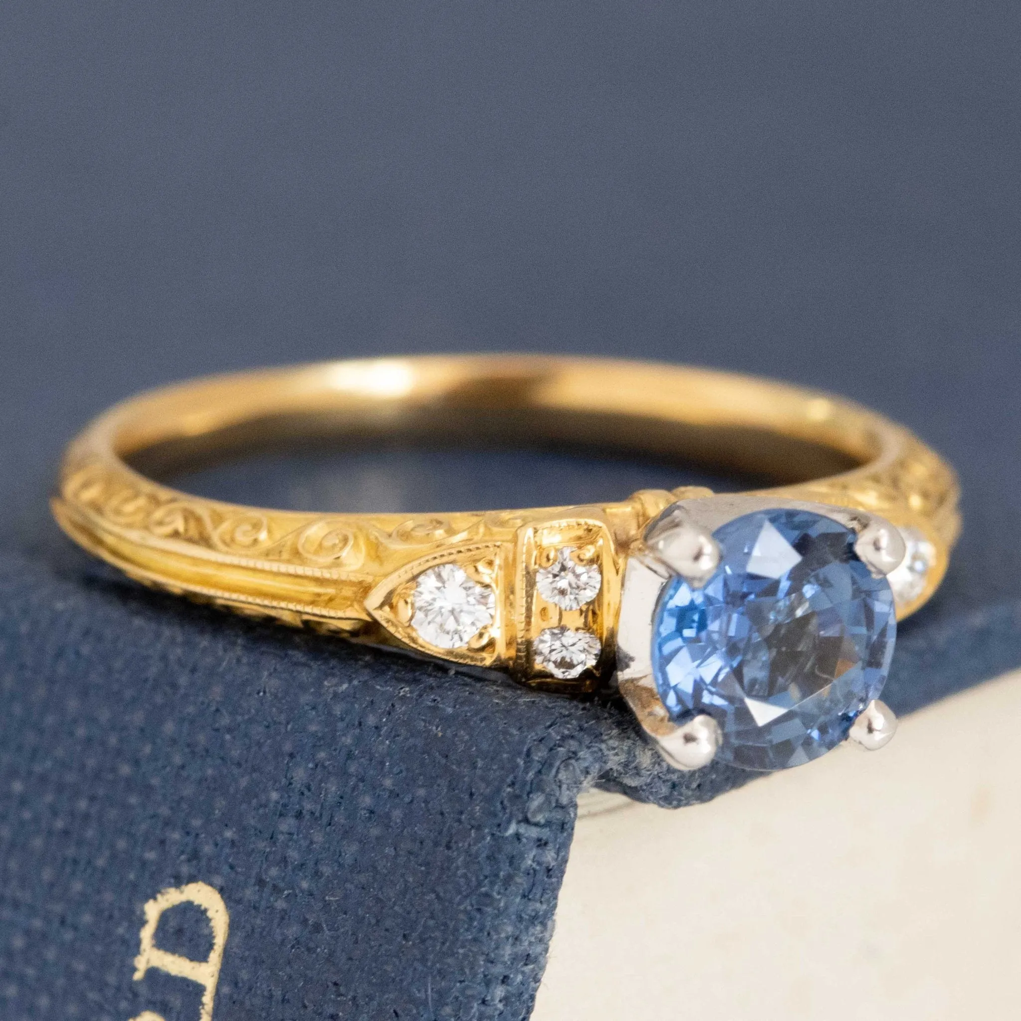 .98ctw Sapphire & Diamond Wedding Set by Van Craeynest