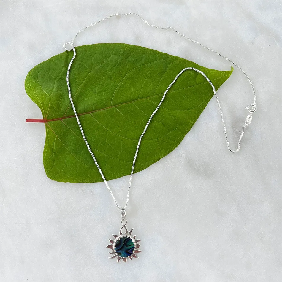 Abalone Sun Necklace - Sterling Silver, Indonesia