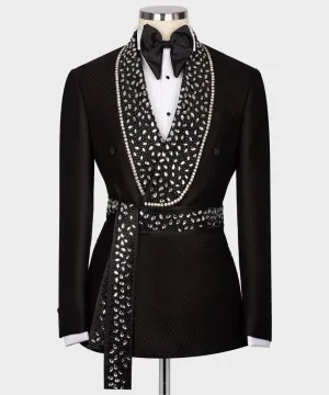 Acme Stones Detailed Belted Tuxedo