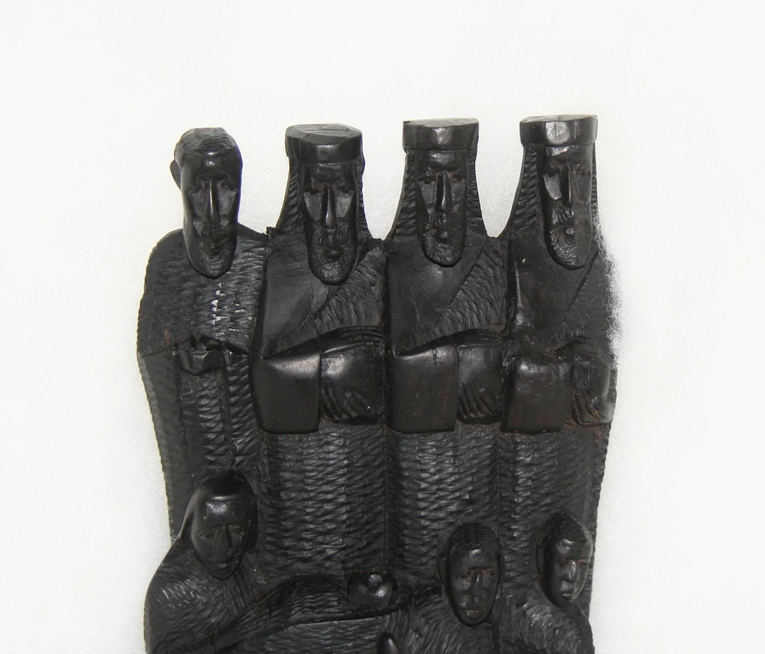 African Nativity Scene Sculpture Ebony Wood  Vintage Handcrafted Tanzania