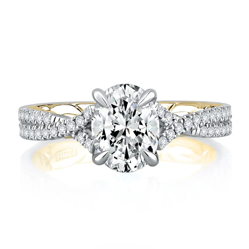 A.Jaffe Modern Royals Majestic Oval Diamond Quilted Engagement Ring MESOV2499Q/236