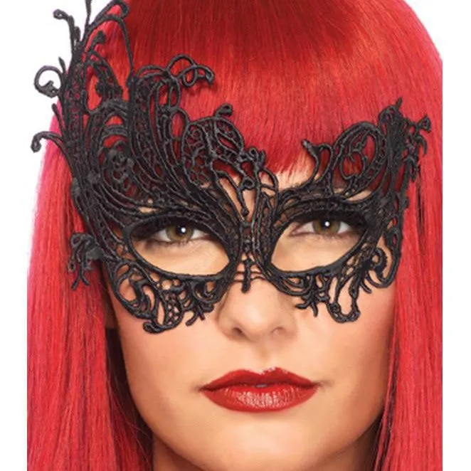 Alluring Black Lace Hollow Eye Mask for Mysterious Elegance