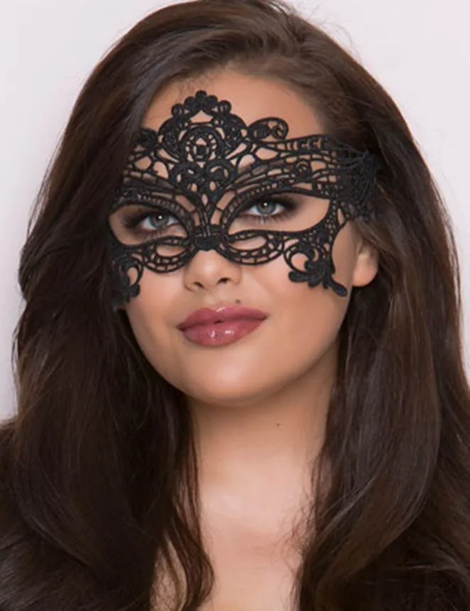 Alluring Black Lace Hollow Eye Mask for Mysterious Elegance