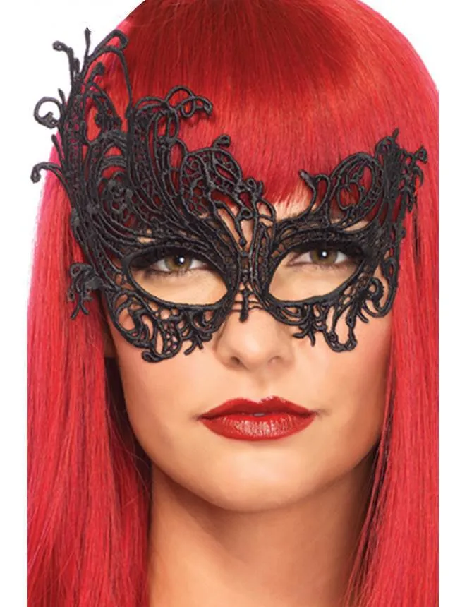 Alluring Black Lace Hollow Eye Mask for Mysterious Elegance
