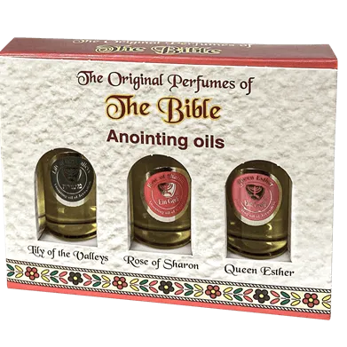Anointing Oil Trio of 10 ml - Lily of the Valleys, Rose of Sharon, Queen Esther