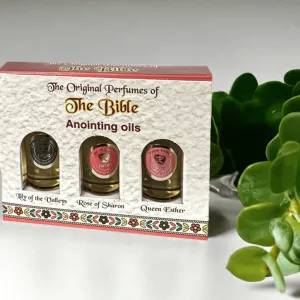 Anointing Oil Trio of 10 ml - Lily of the Valleys, Rose of Sharon, Queen Esther