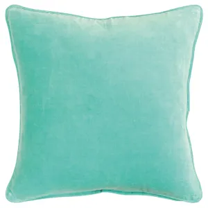 Aqua Solid Luxurious Modern Throw Pillow