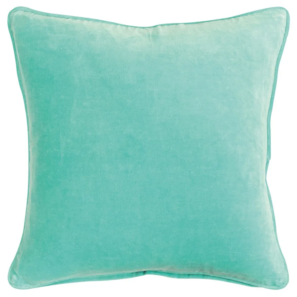 Aqua Solid Luxurious Modern Throw Pillow