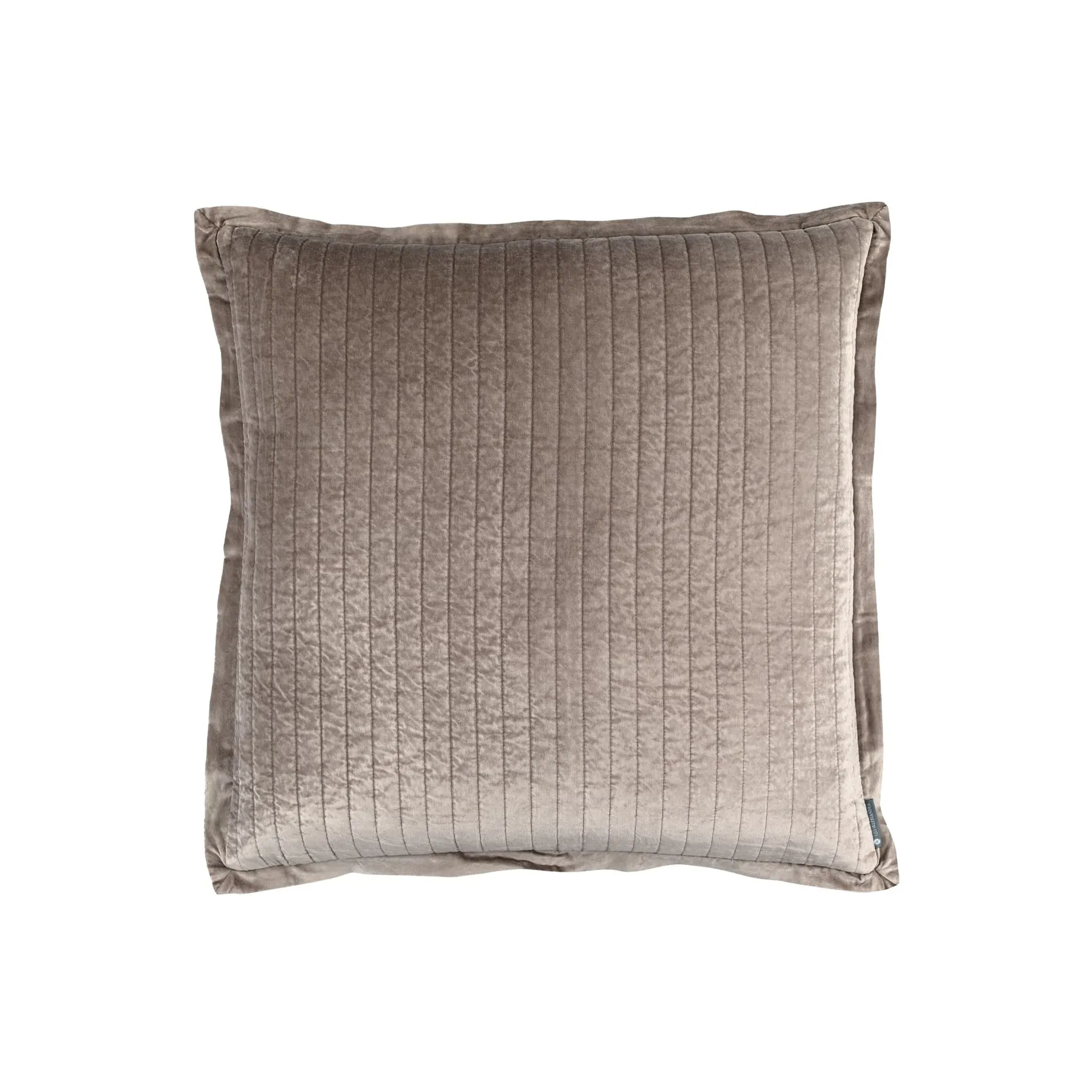Aria Quilted Euro Pillow White Matte Velvet 26X26