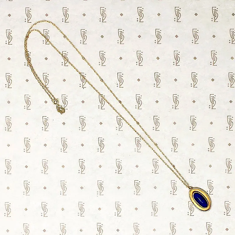 Arts & Crafts Lapis Lazuli Pendant in Gold