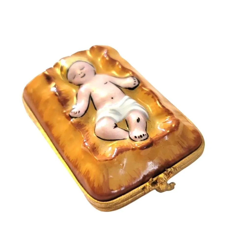 Baby Jesus on Straw for Manger Scene