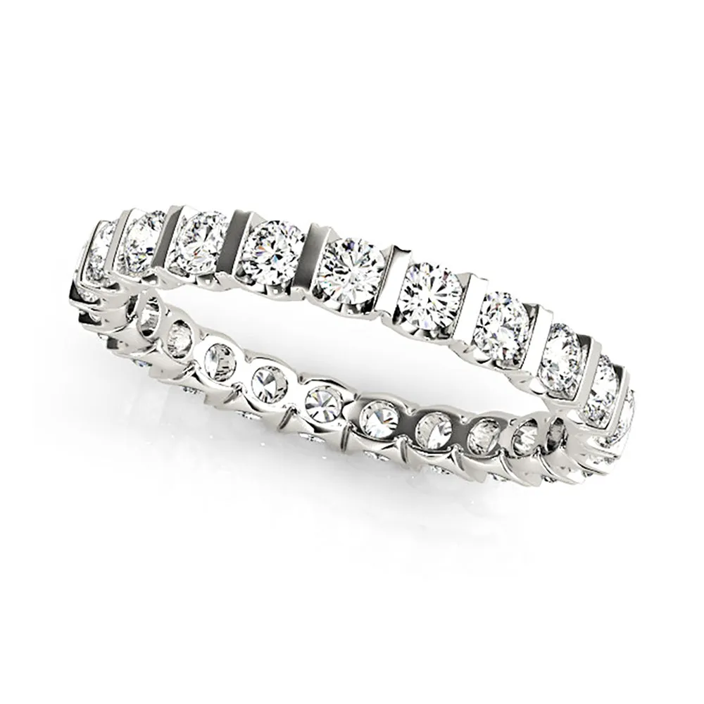 Bar Set 1.0 ct.Round Diamond Eternity Band