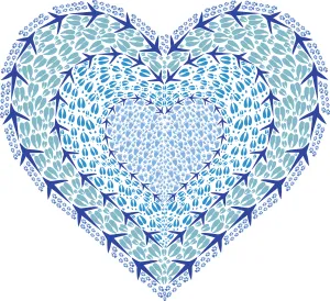 Blue Heart 8 Pack Notes