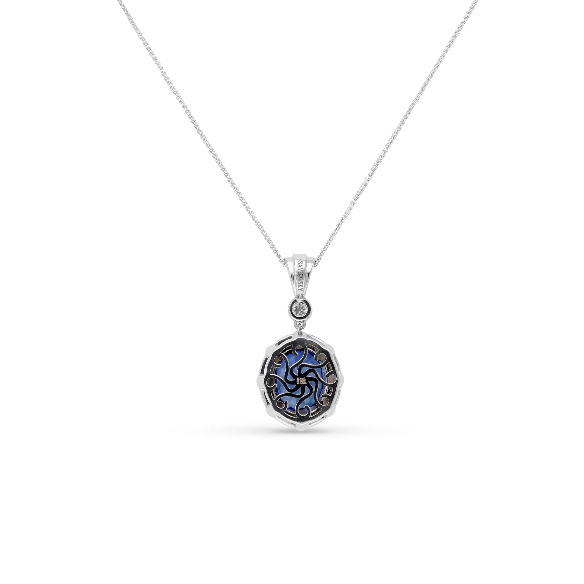 Blue Sapphire Pendant Necklace - 6 Carat