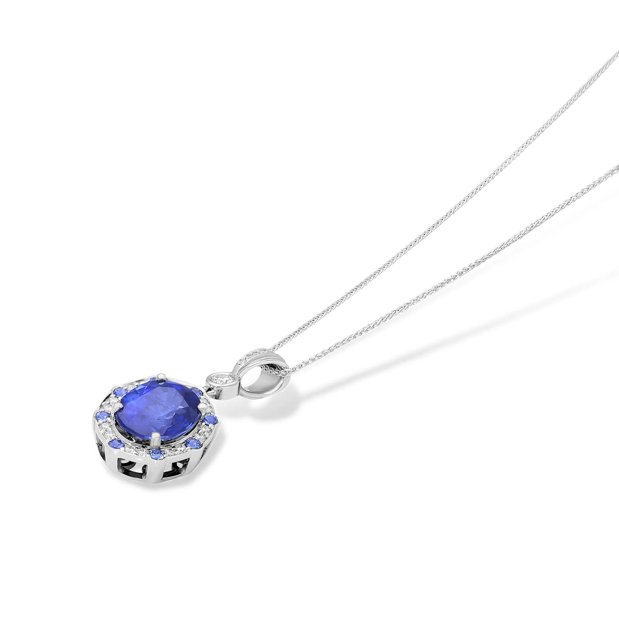 Blue Sapphire Pendant Necklace - 6 Carat