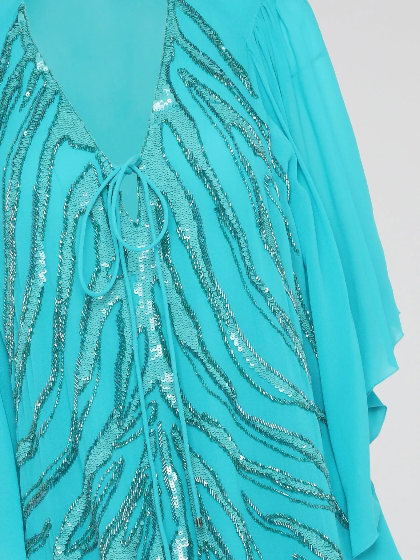 Blue Sequin Detailed Kaftan