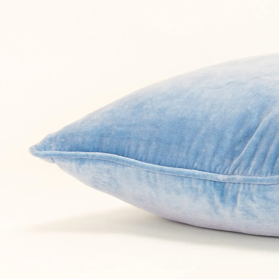Blue Solid Luxurious Modern Throw Pillow