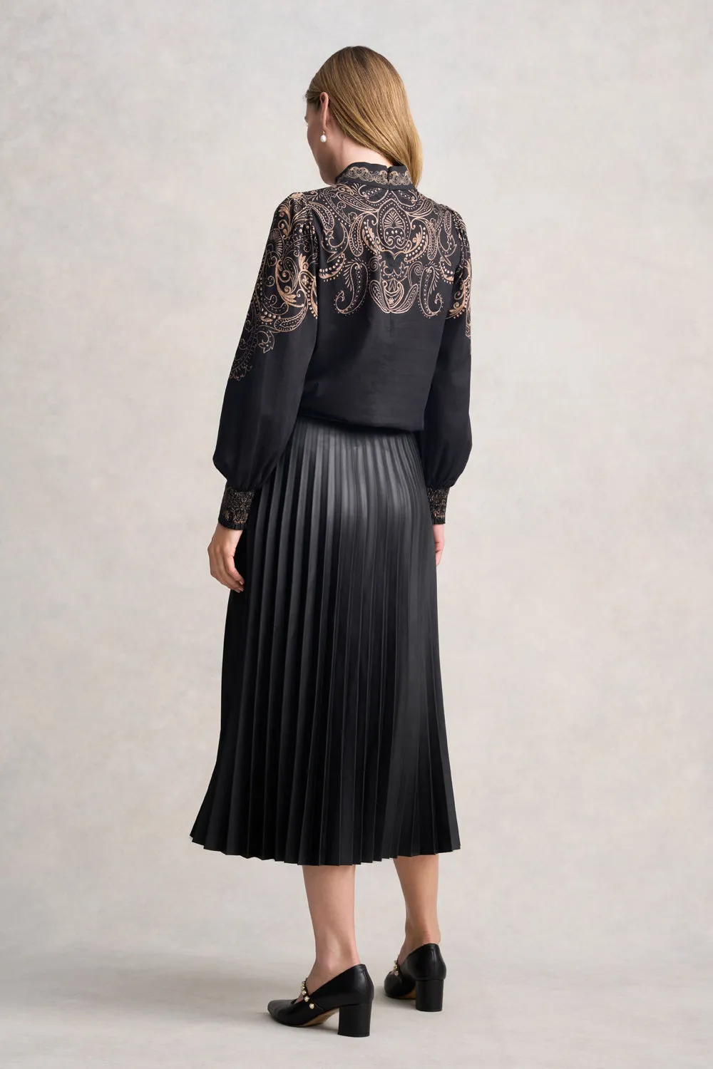 Border Print Blouse - Paisley Border Print