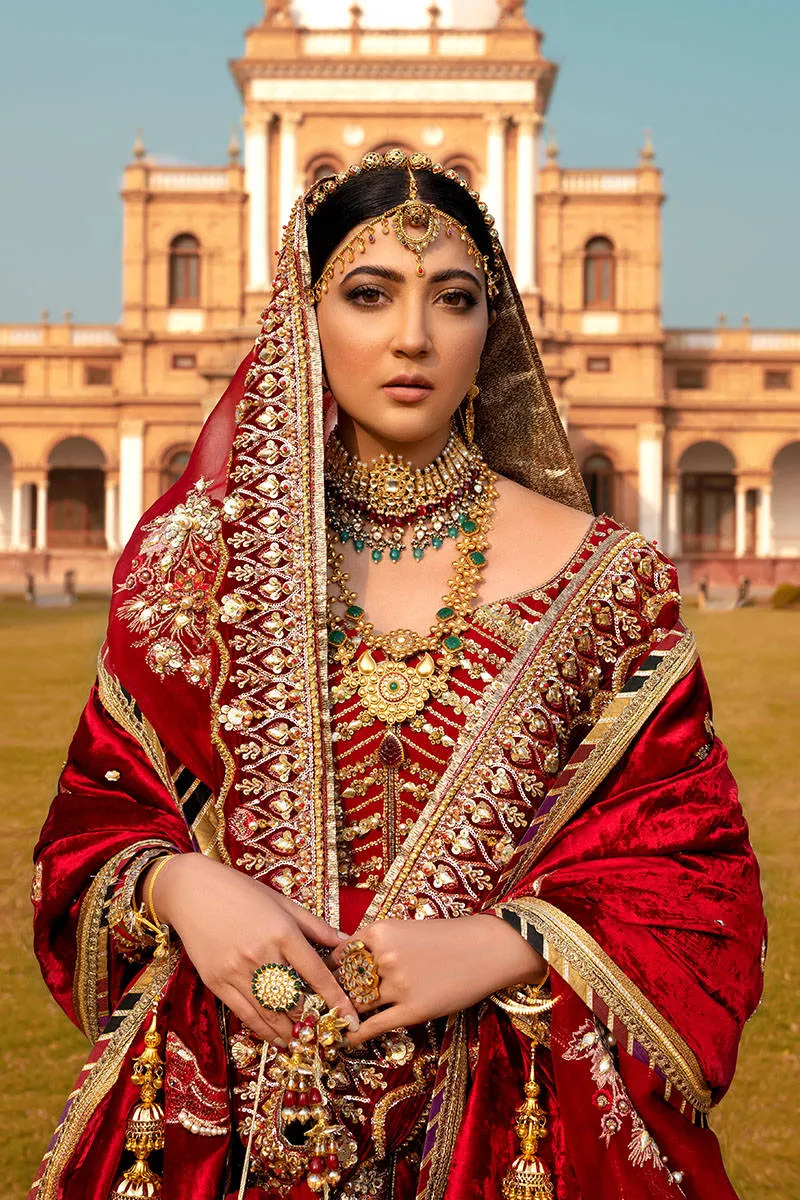 Bridal Pishwas with Gharara Red Pakistani Dress #BS767