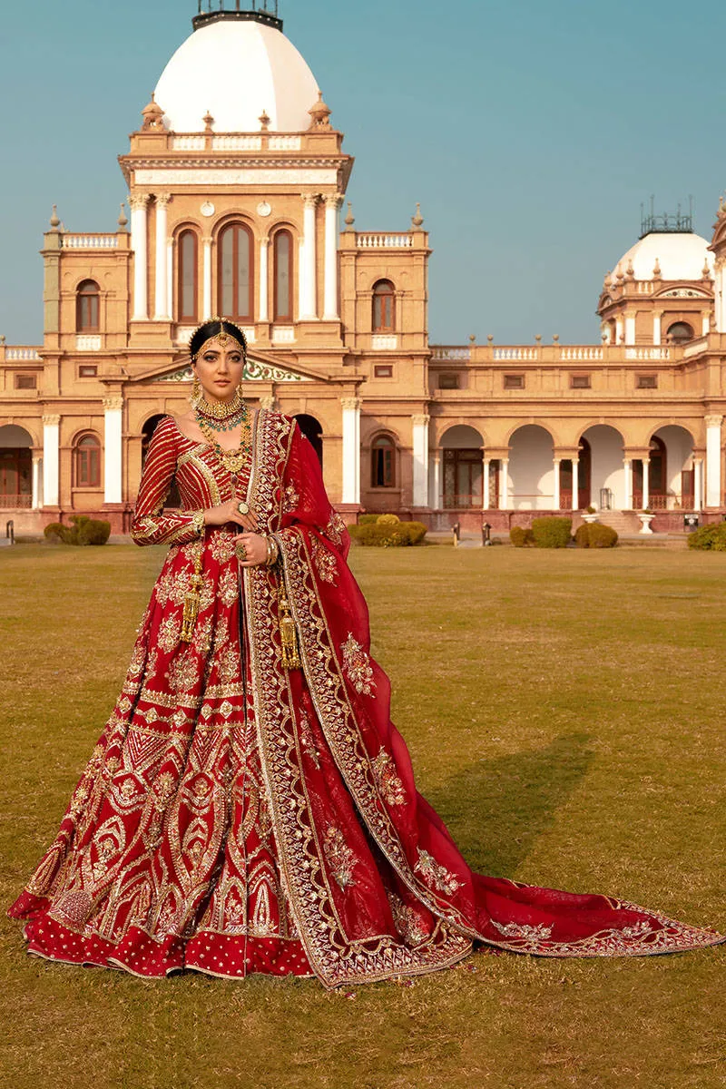 Bridal Pishwas with Gharara Red Pakistani Dress #BS767