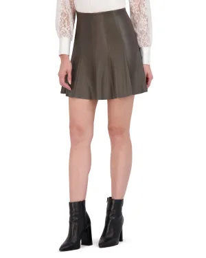 Butter Vegan Leather Flounce Skirt