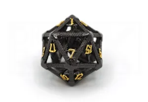Caged Dragon D20 - Black & Gold