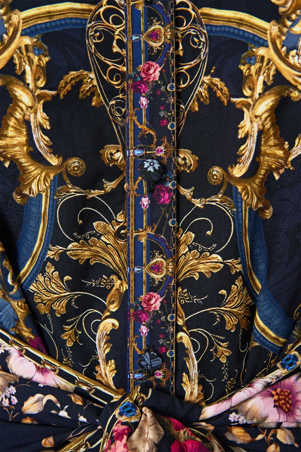 CAMILLA Waist Tie Shirt Dress with Bubble Sleeve - Ornate On A Plate